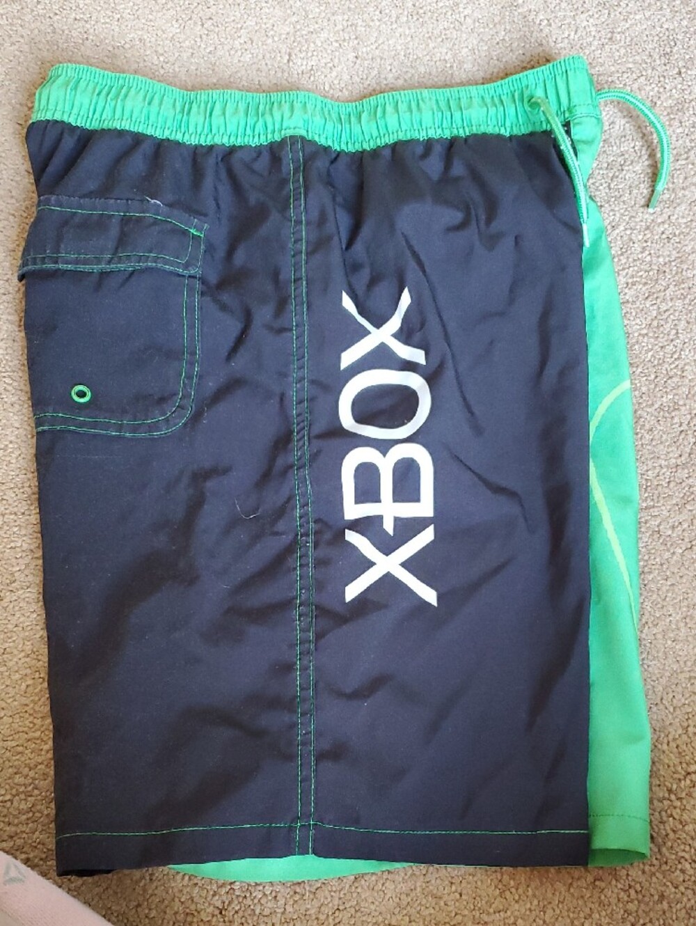Xbox Kids' Two-Tone Black & Green Swim Trunks